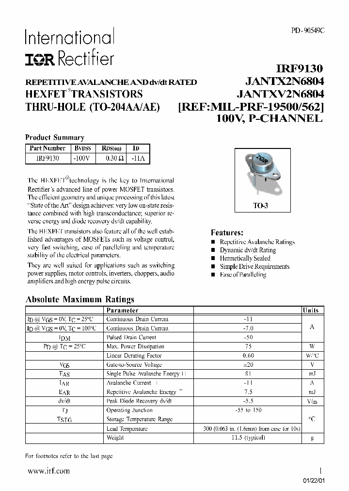IRF9130_249101.PDF Datasheet