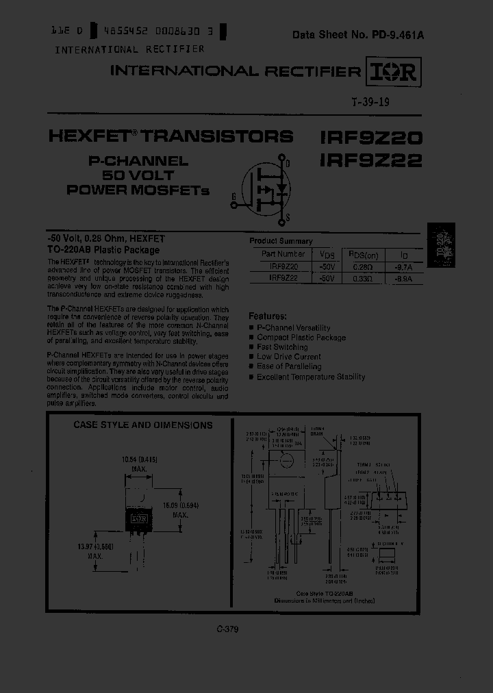 IRF9Z20_248901.PDF Datasheet