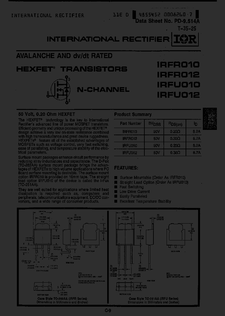 IRFR012_219759.PDF Datasheet
