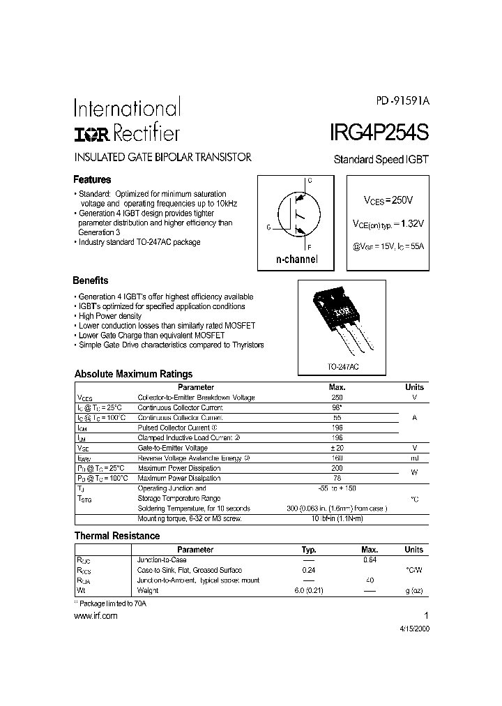 IRG4P254S_244759.PDF Datasheet