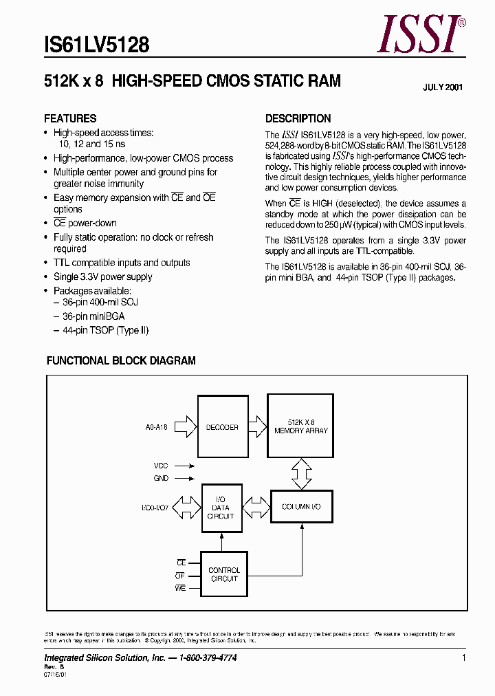 IS61LV5128-15BI_215991.PDF Datasheet