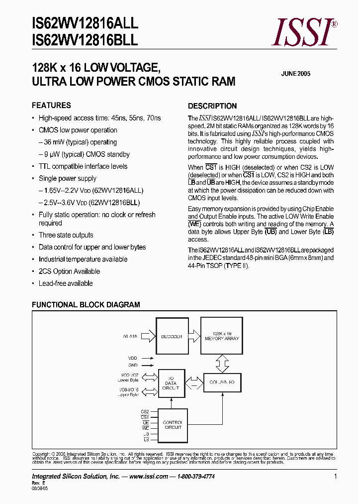IS62WV12816BLL-45B_231048.PDF Datasheet
