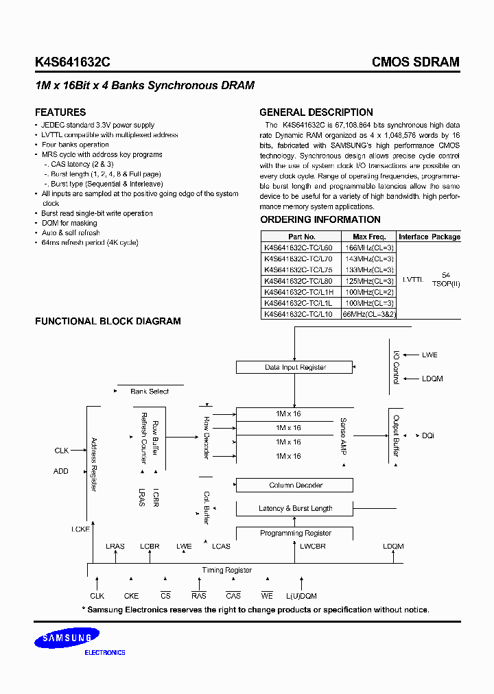K4S641632C-TCL10_232954.PDF Datasheet