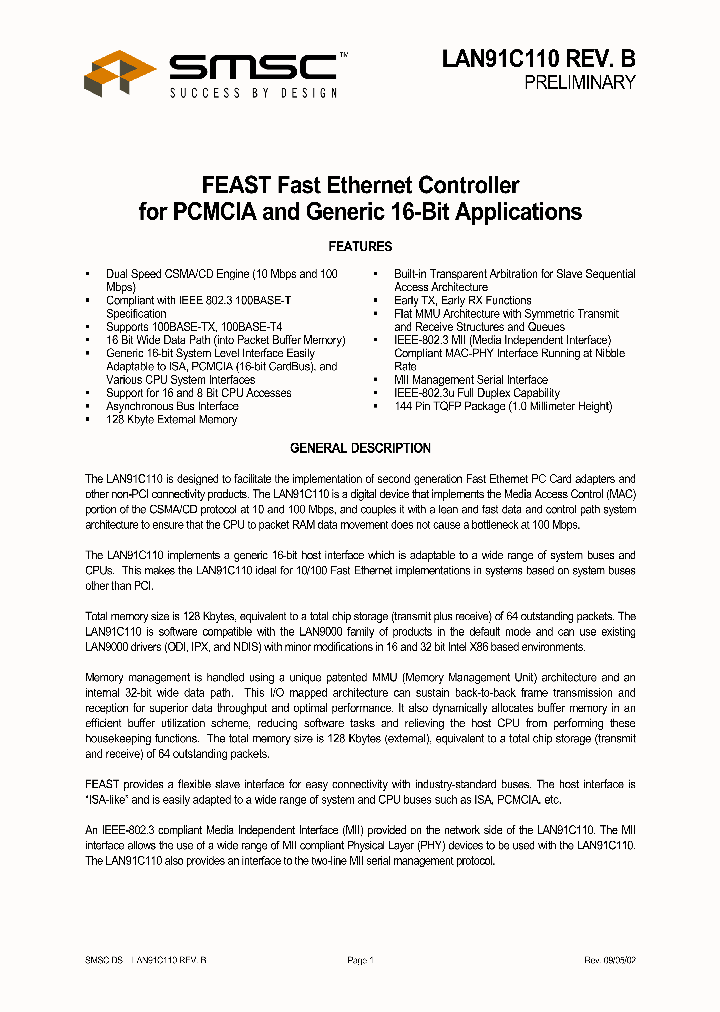 LAN91C110_220113.PDF Datasheet