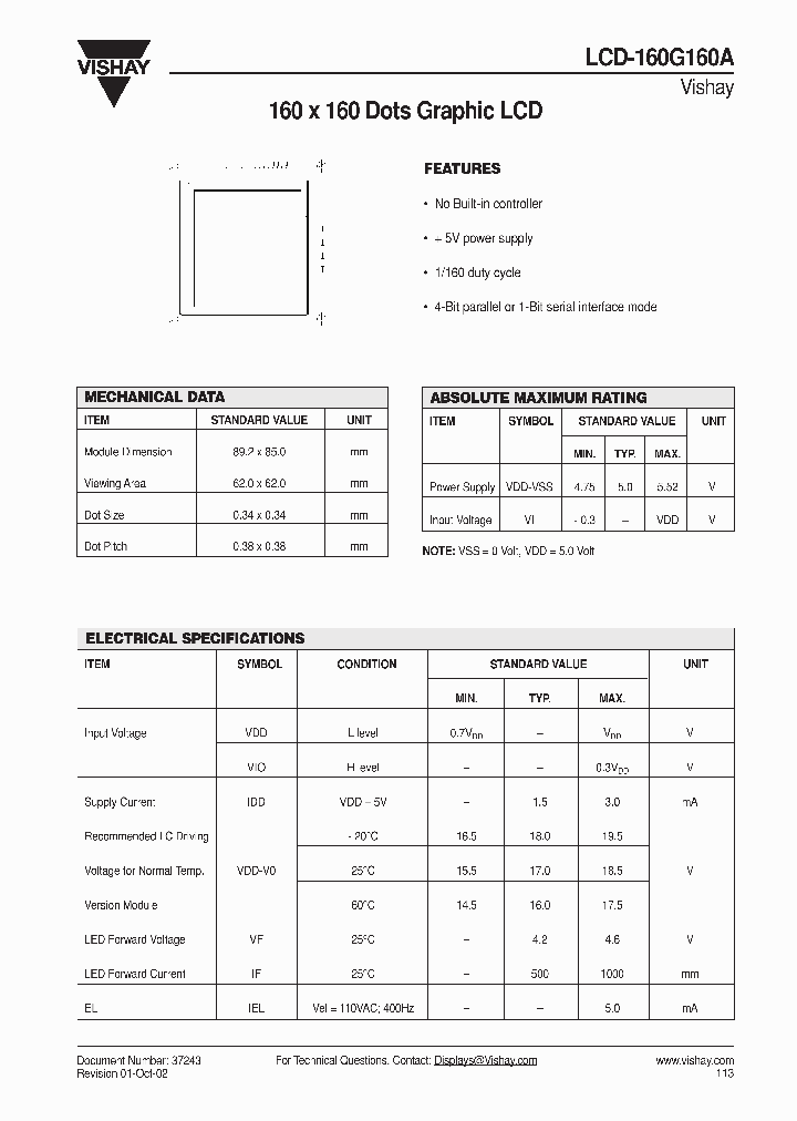 LCD160G160A_243605.PDF Datasheet