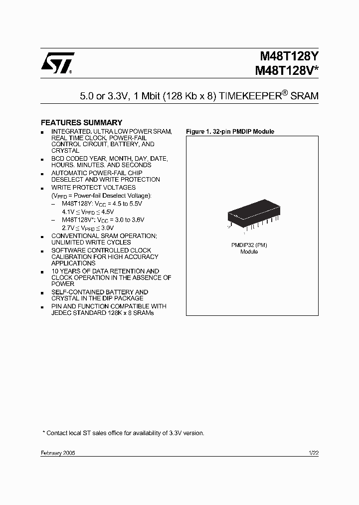 M48T128V-70PM1_216995.PDF Datasheet