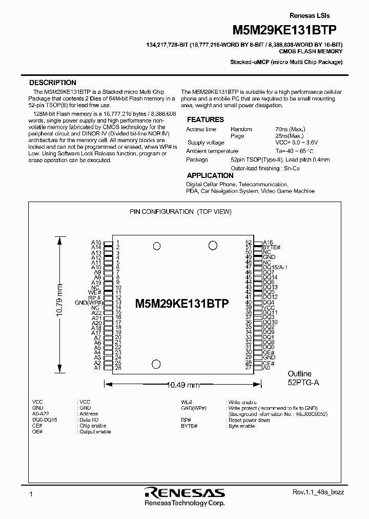 M5M29KE131BTP_249817.PDF Datasheet