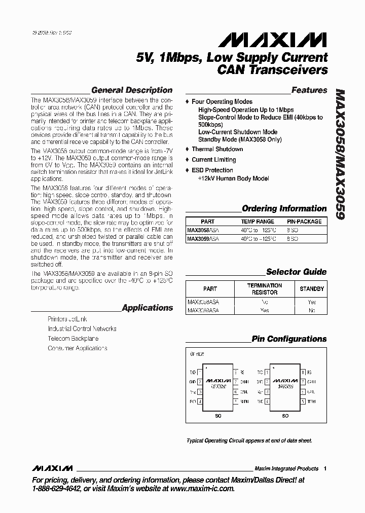 MAX3058_261484.PDF Datasheet
