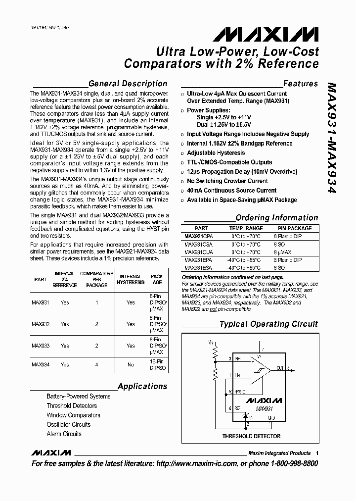 MAX931-BMAX934_243145.PDF Datasheet