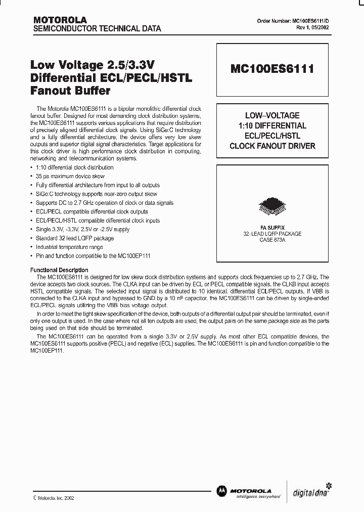 MC100ES6111_239026.PDF Datasheet