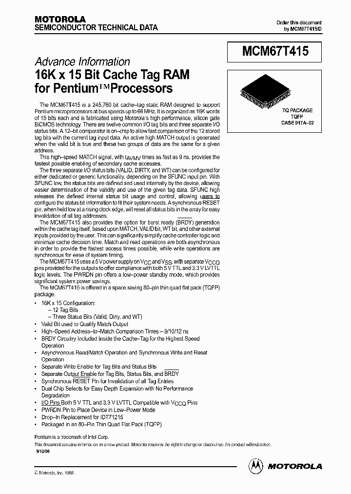 MCM67T415_233677.PDF Datasheet