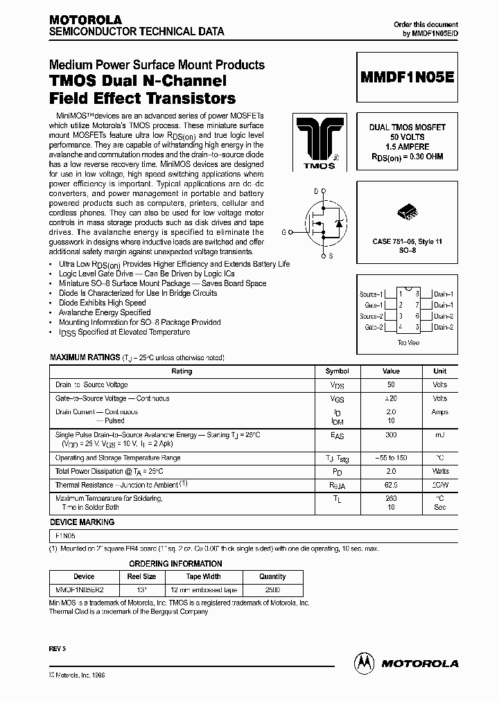 MMDF1N05E_245825.PDF Datasheet