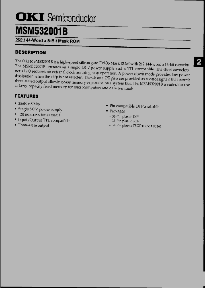 MSM532001B_222481.PDF Datasheet