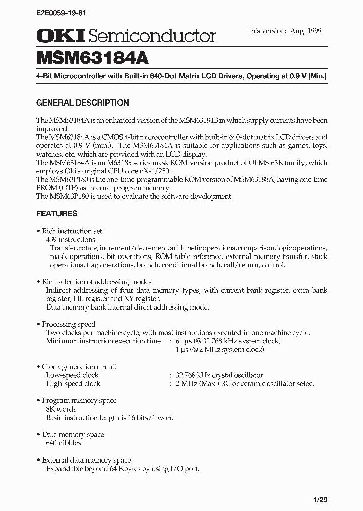 MSM63184A_224495.PDF Datasheet