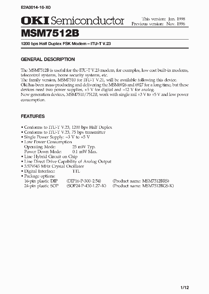 MSM7512_241700.PDF Datasheet