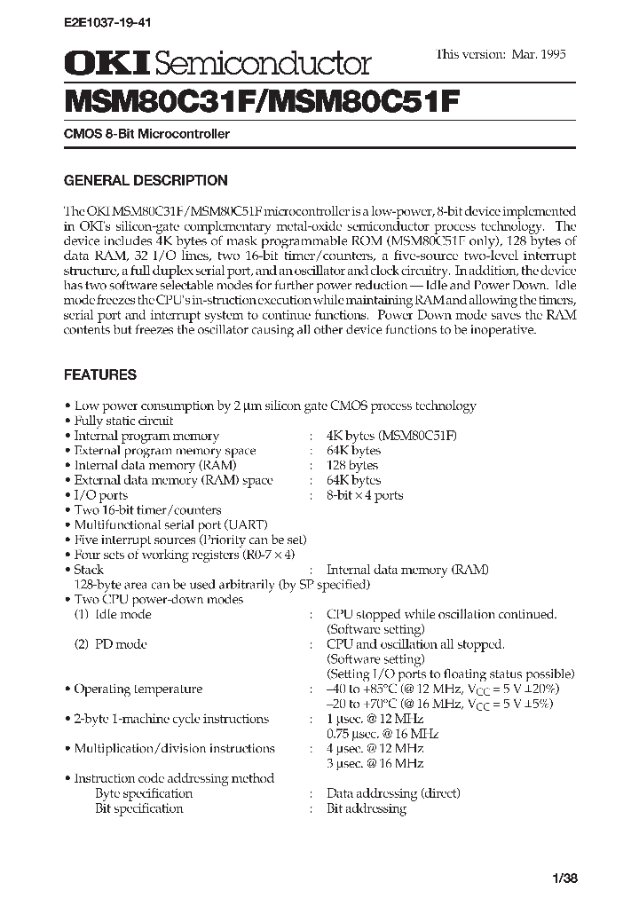 MSM80C51F_246238.PDF Datasheet