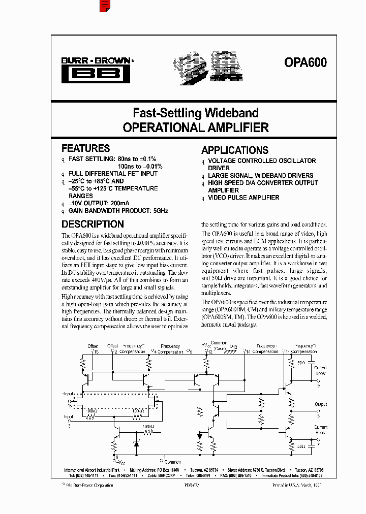 OPA600_258833.PDF Datasheet
