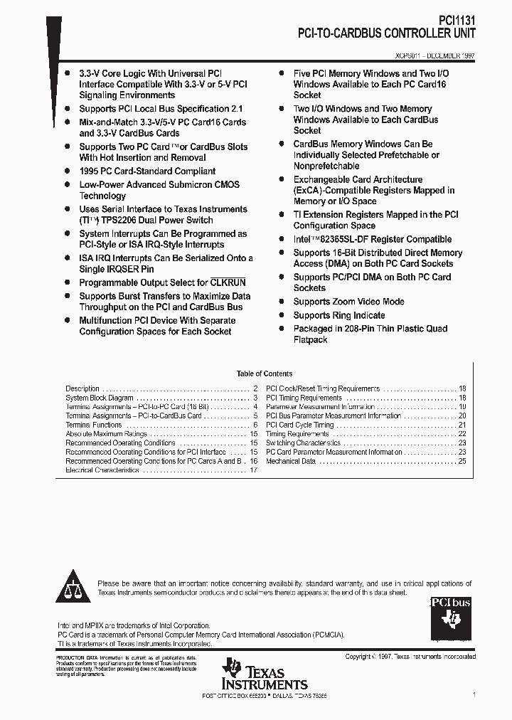 PCI1131_229607.PDF Datasheet