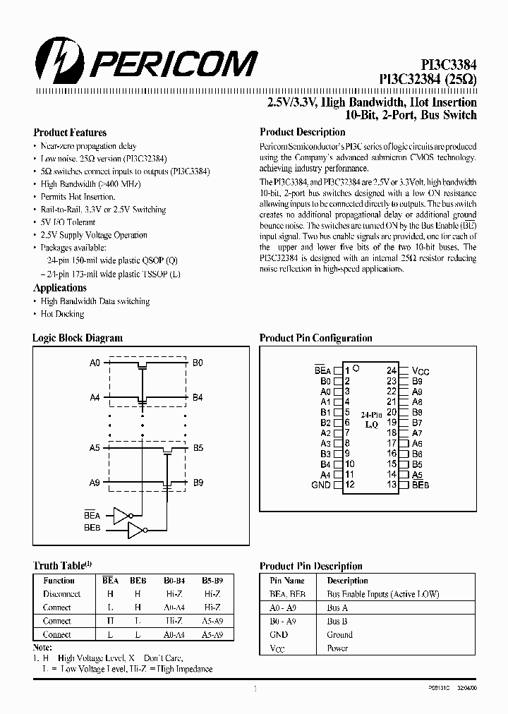 PI3C3384_263733.PDF Datasheet