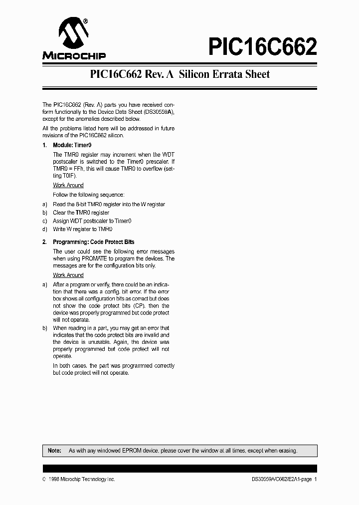 PIC16C662_260124.PDF Datasheet