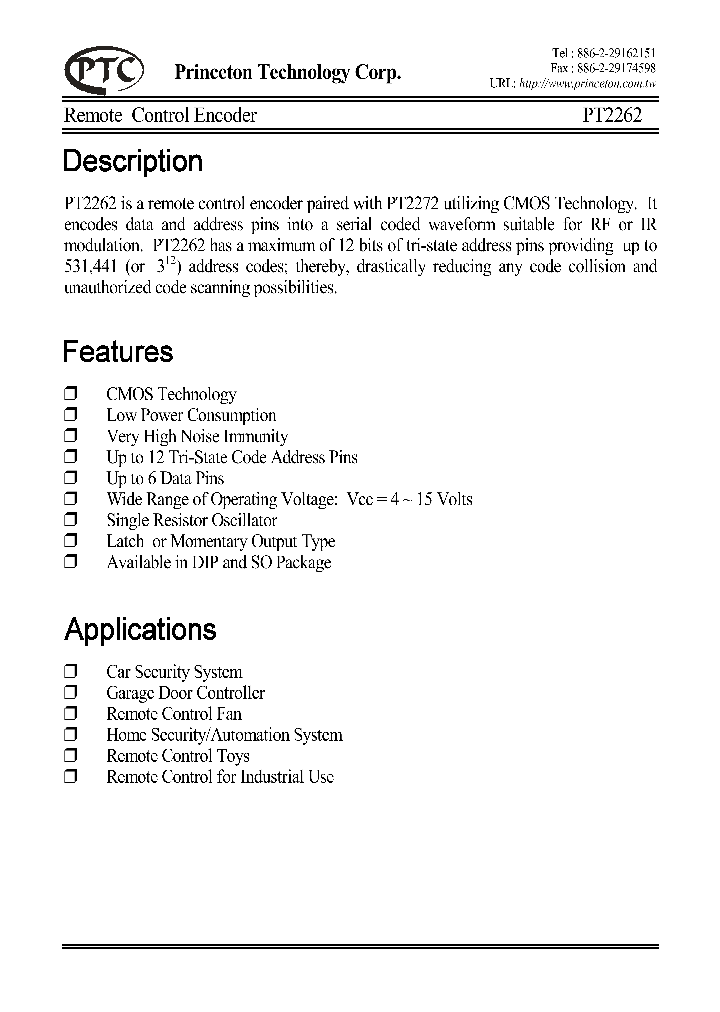 PT2262_187436.PDF Datasheet