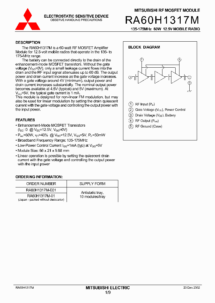 RA60H1317M_260994.PDF Datasheet