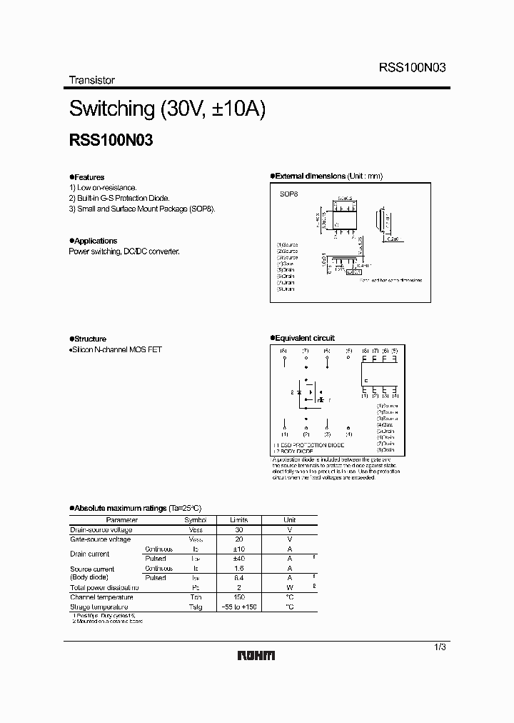 RSS100N03_229999.PDF Datasheet
