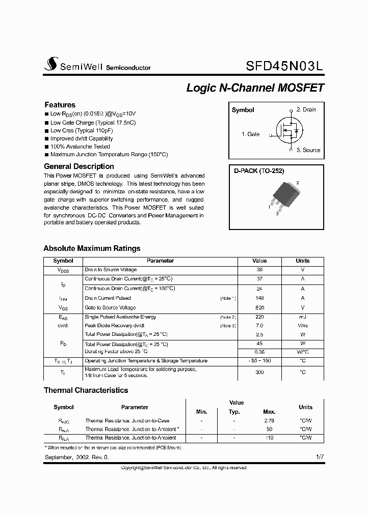 SFD45N03L_267057.PDF Datasheet