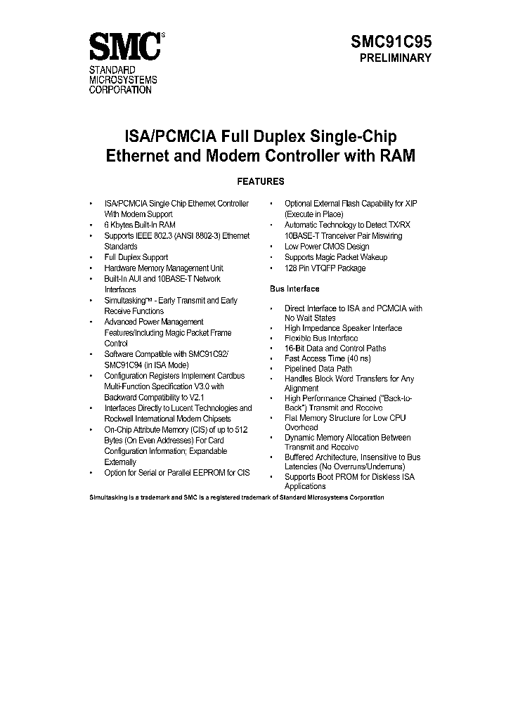 SMC91C95_205111.PDF Datasheet