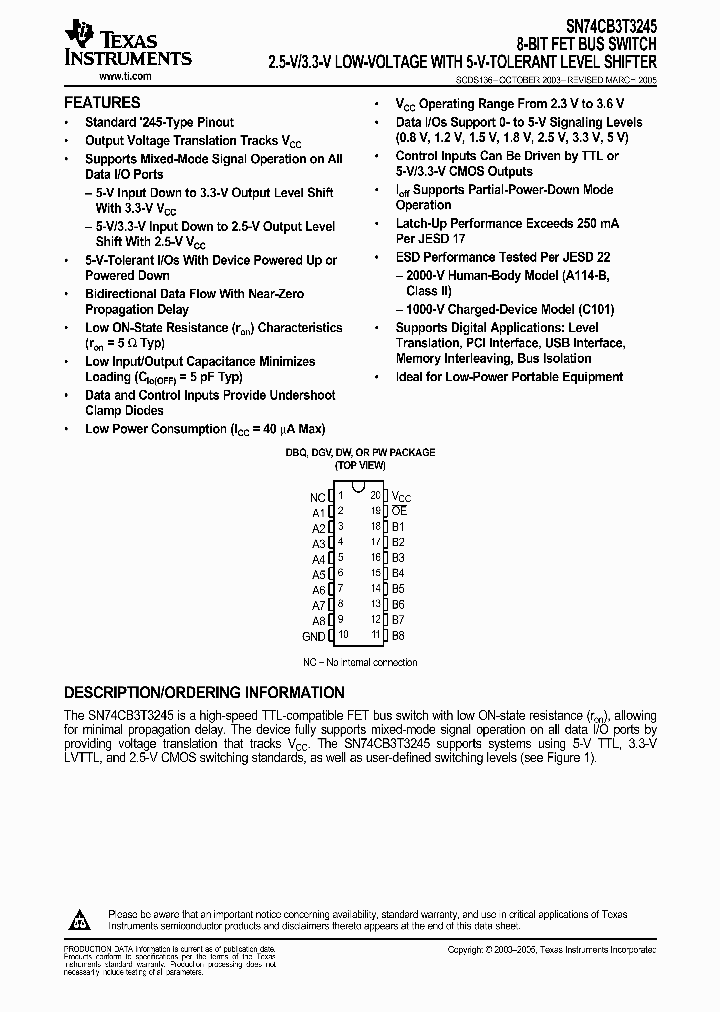 SN74CB3T3245DGVR_216495.PDF Datasheet