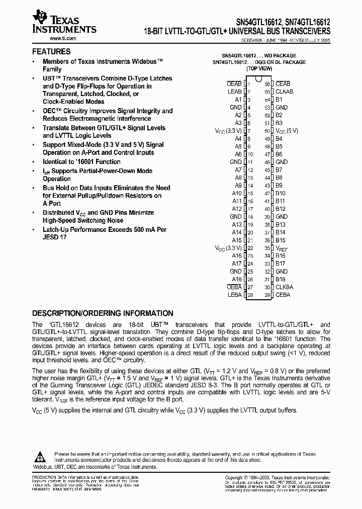 SNJ54GTL16612WD_227690.PDF Datasheet