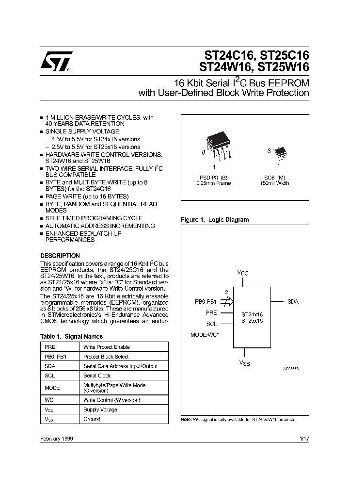 ST24C16_264298.PDF Datasheet