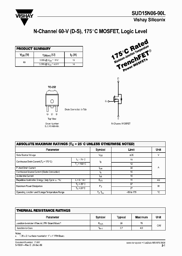 SUD15N06_229000.PDF Datasheet