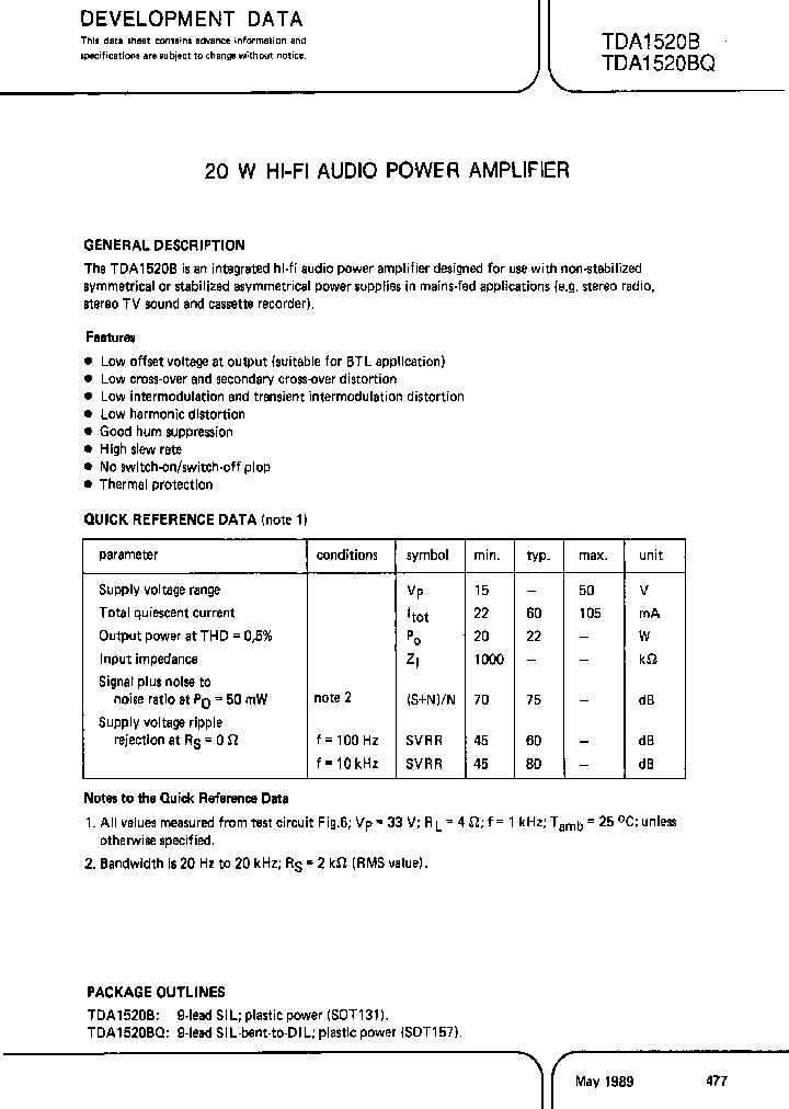 TDA1520B_269502.PDF Datasheet
