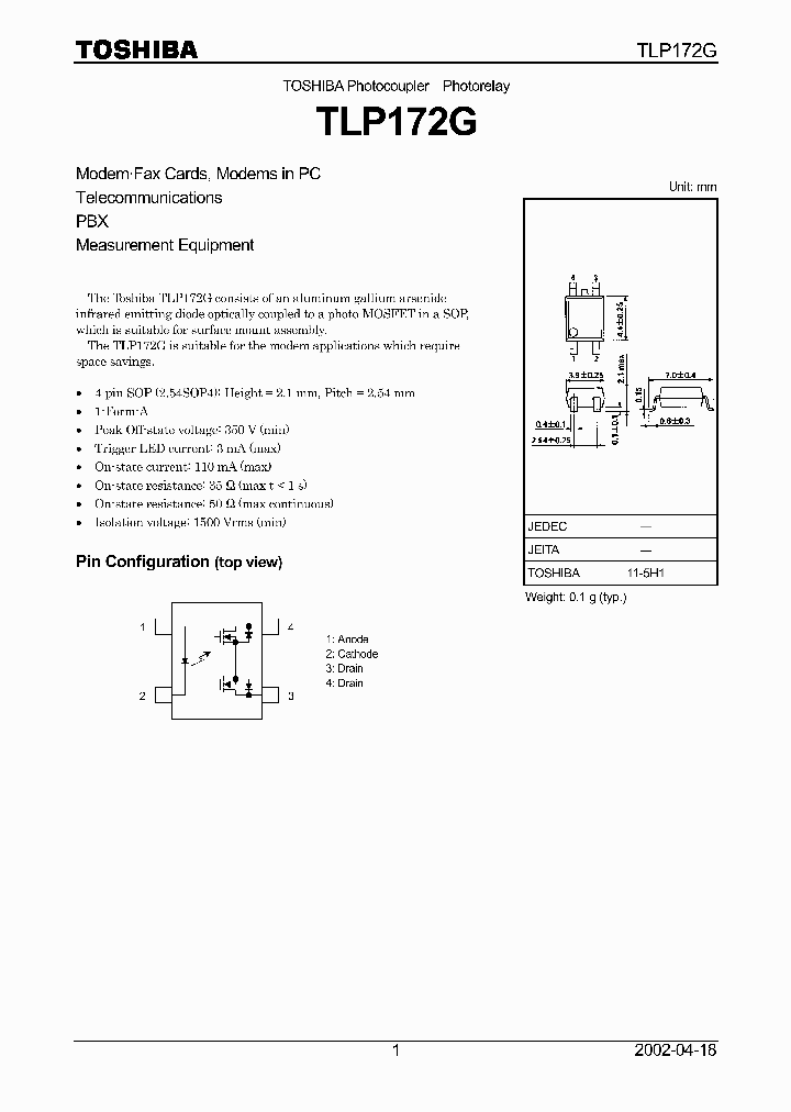 TLP172G_248659.PDF Datasheet