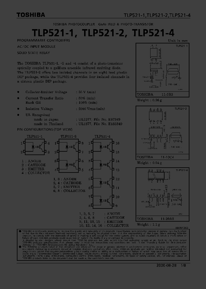 TLP521-2_245983.PDF Datasheet