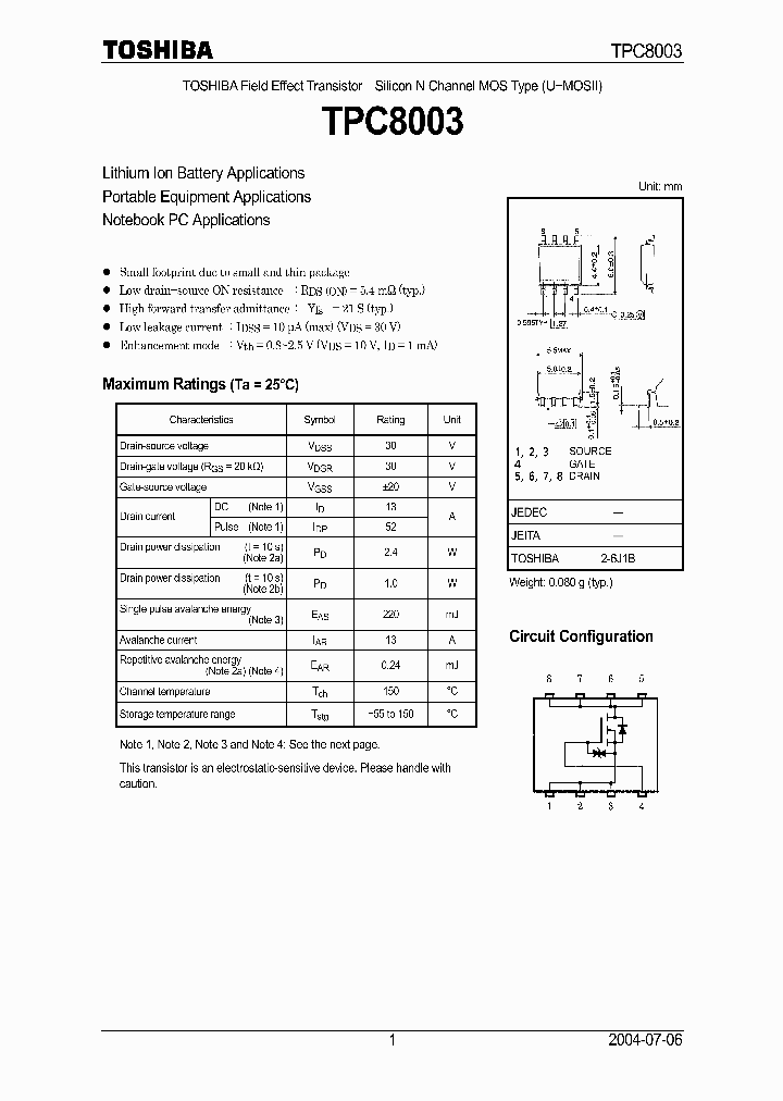 TPC8003_222364.PDF Datasheet