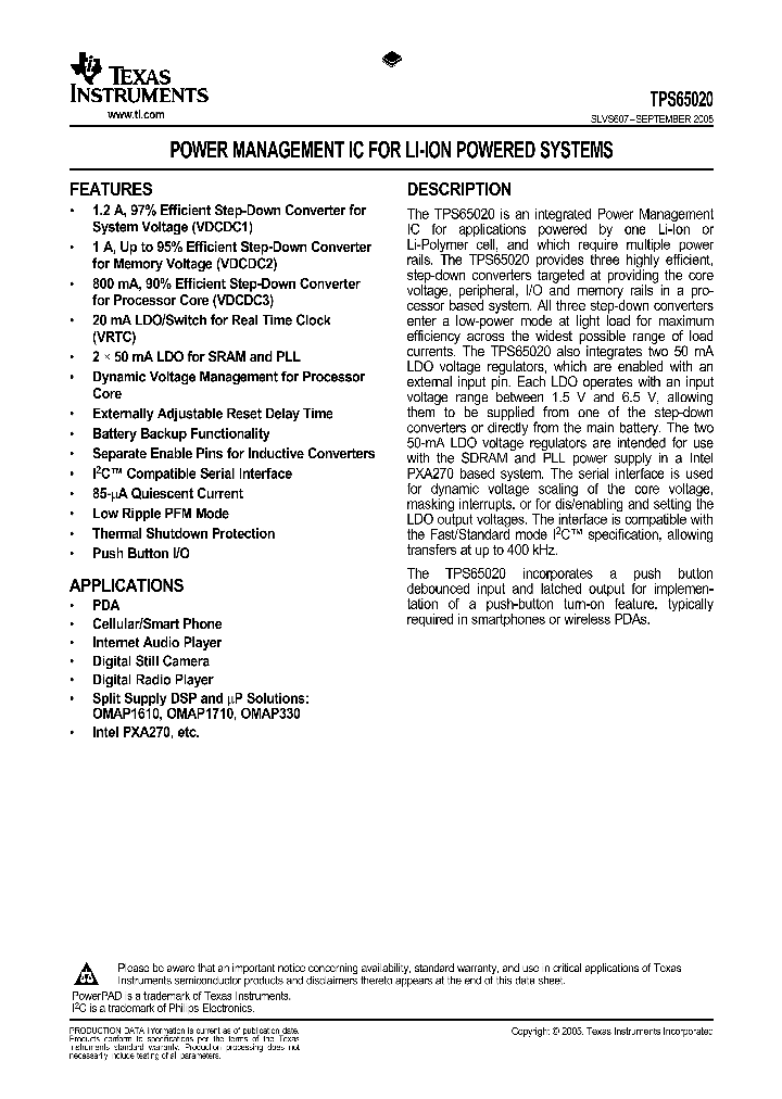 TPS65020_230145.PDF Datasheet