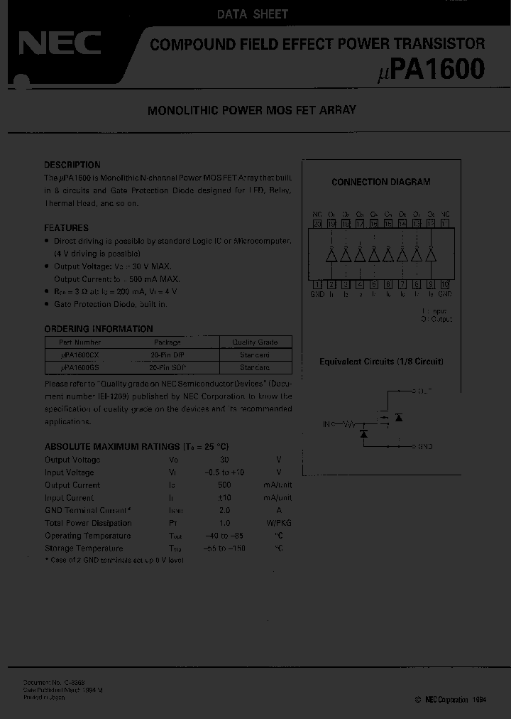 UPA1600_238733.PDF Datasheet