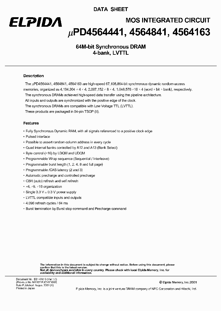 UPD4564841G5_248990.PDF Datasheet