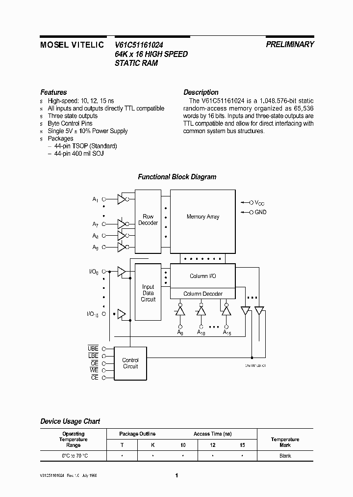 V61C51161024_236710.PDF Datasheet