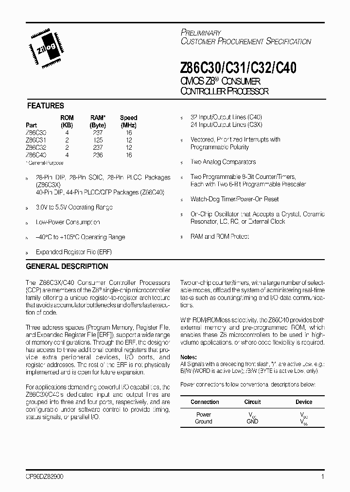 Z86C31_246818.PDF Datasheet
