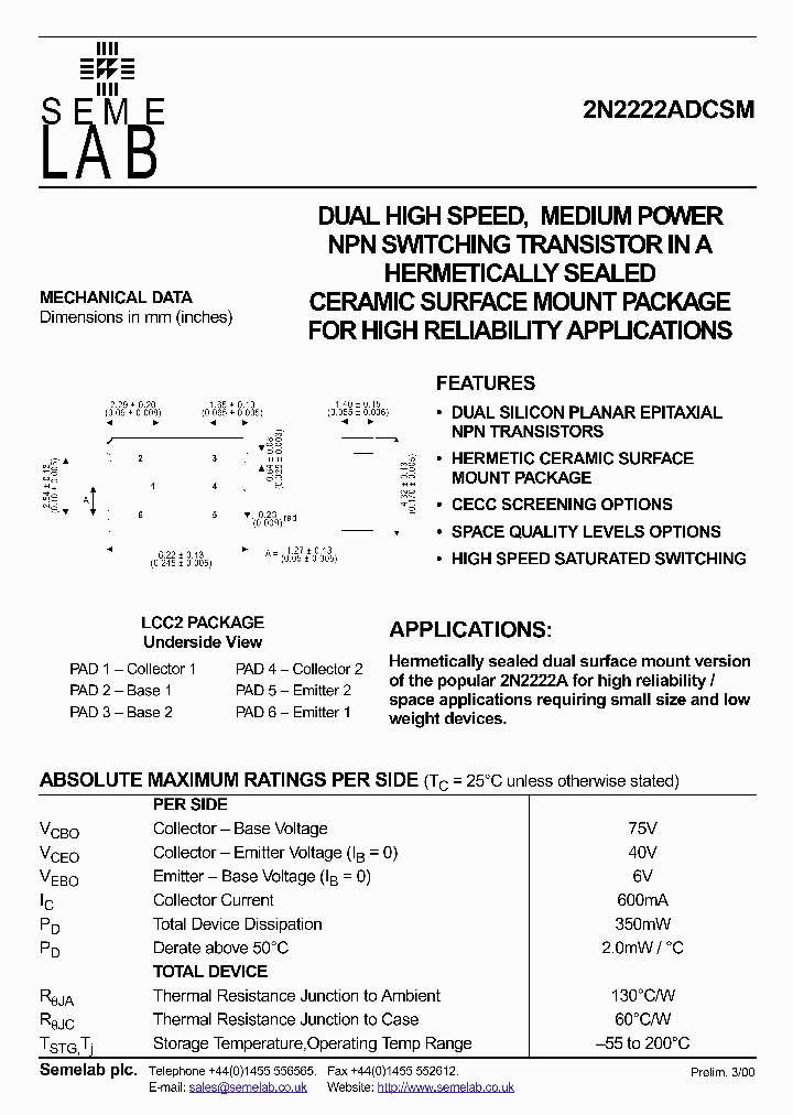 2N2222ADCSM_220499.PDF Datasheet