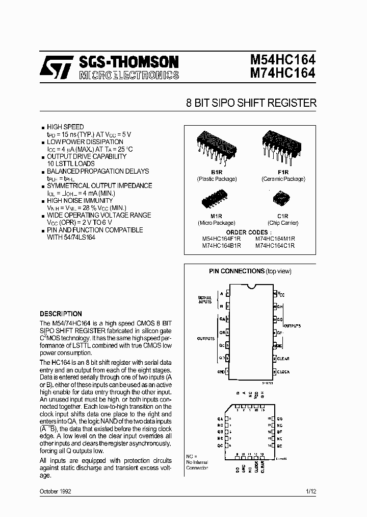 M74HC164_18706.PDF Datasheet