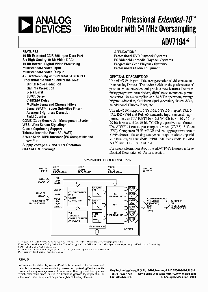 ADV7194KST_297694.PDF Datasheet