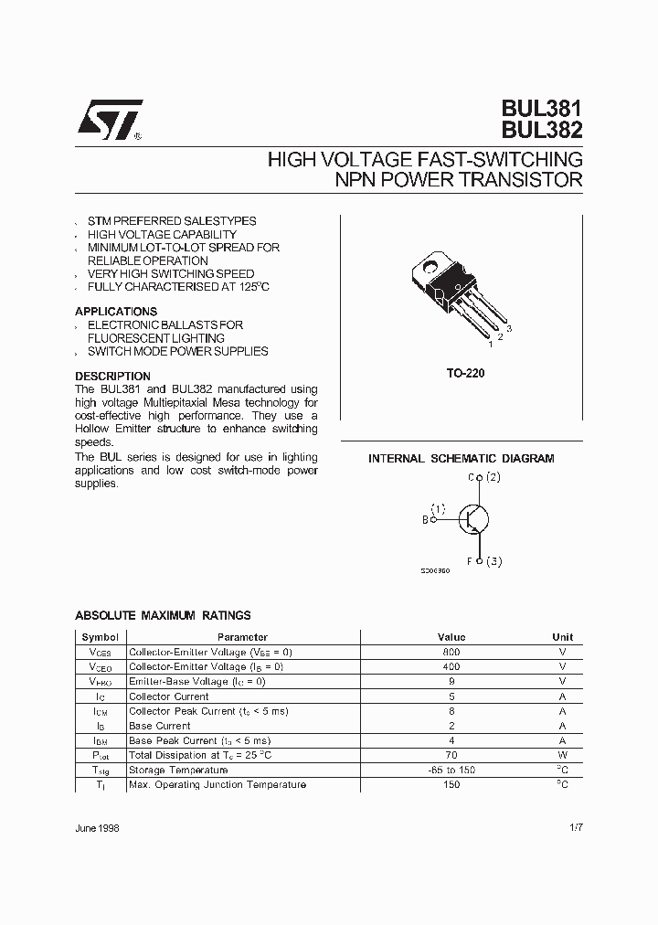 BUL381_107591.PDF Datasheet