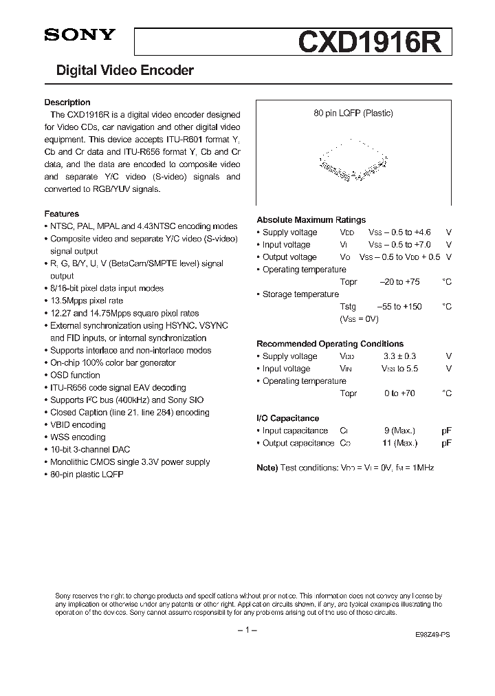 CXD1916R_214862.PDF Datasheet