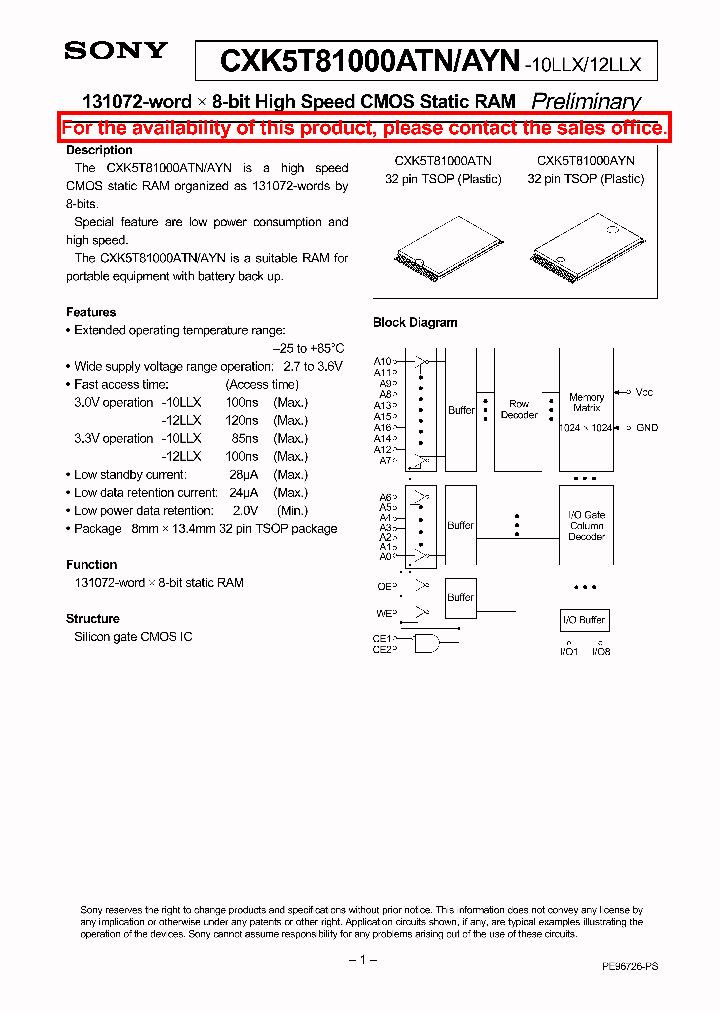 CXK5T81000ATN_219625.PDF Datasheet