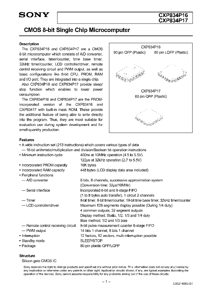 CXP834P16_237176.PDF Datasheet