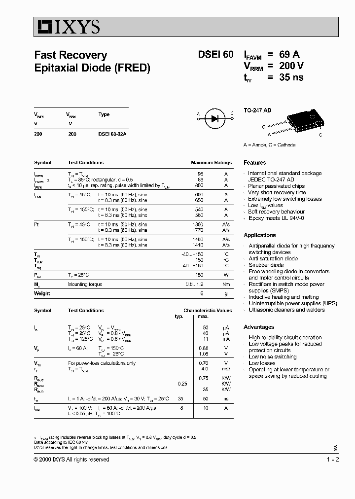 DSEI60-02A_133928.PDF Datasheet